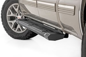 Chevrolet Silverado 3500 Running Boards - Rough Country - HD2 Aluminum - Black - '01-'06